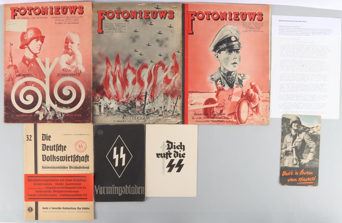 WWII GERMAN WAFFEN SS RECRUITING EPHEMERA BOOKS: All SS related publications, one has a complete translation, all good original condition. 0