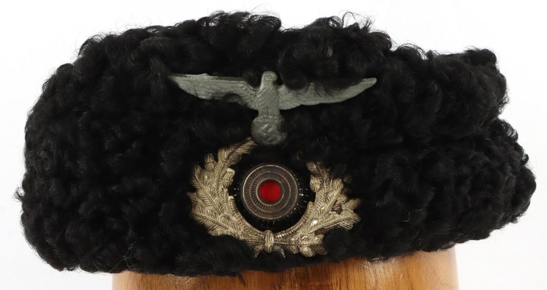 WWII GERMAN COSSACK VOLUNTEER CAP HAT: Original condition, does not fluoresce. several period repairs, small size. 0