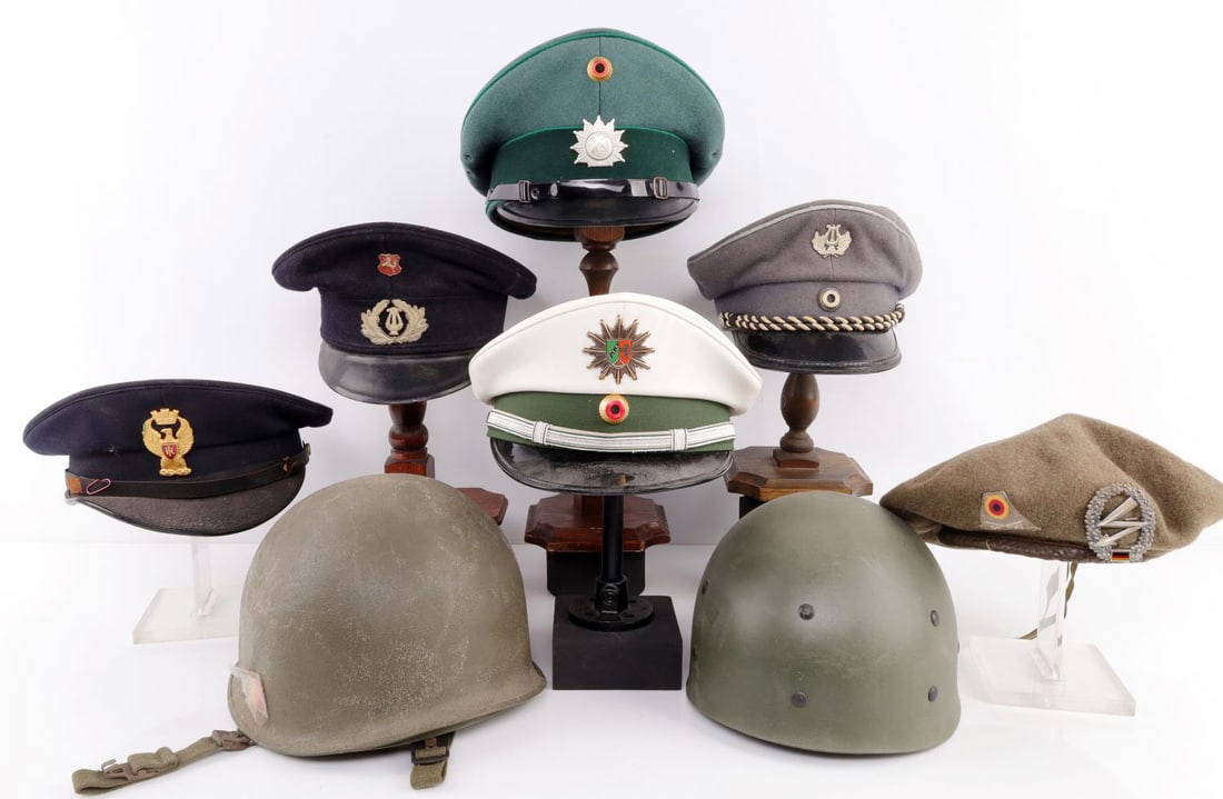 German Weimar Gdr Visor Helmet Beret Lot Auction