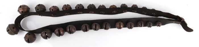 19TH CENTURY 25 SLEIGH BELL BELT 62 INCHES