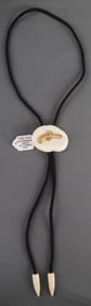 JOE CONDONE 14K GOLD DIAMOND WALRUS TUSK BOLO TIE