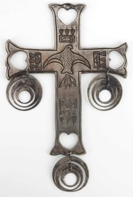 NATIVE AMERICAN TRADE CROSS WITH FETISH RINGS