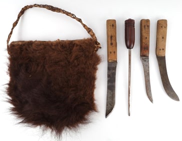 ANTIQUE BUFFALO HIDE HUNTER SKINNING KIT