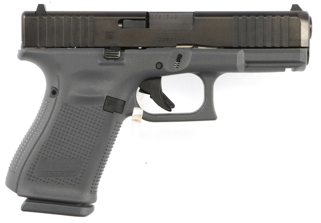 GLOCK 19 GEN5 COMPACT SEMI AUTO PISTOL NIB: Brand new in box. Gray frame with black slide. Includes three (3) magazines, speed loader, two (2) extra back straps and owner's manual. FFL required for transfer. No international shipping. Know your
