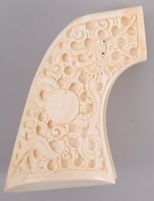 ANTIQUE COLT SAA IVORY GRIPS WITH DRAGON CARVING