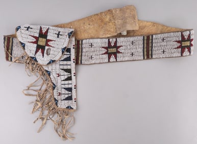 SIOUX TRIBE COLT SINGLE ACTION ARMY BEADED HOLSTER