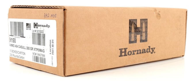 200 ROUNDS OF HORNADY 454 CASULL 300 GR AMMUNITION