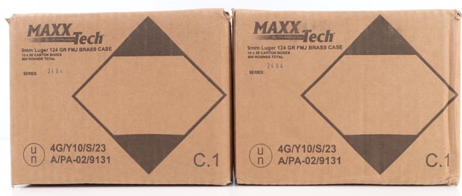 1000 ROUNDS OF MAXX TECH 9MM LUGER AMMUNITION