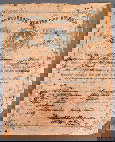 CONFEDERATE TEXAS 20TH INFANTRY DISCHARGE PAPER