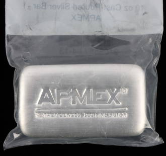 10 OZT .999 FINE SILVER APMEX BAR INGOT: Electronically tested, refinery bar. This lot has a reserve.