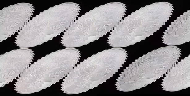 LOT OF 8 SILVER 1 OZT .999 FINE BUFFALO ROUNDS: All electronically tested, each 1 OZT. This lot has a reserve.