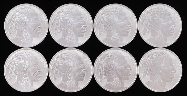 LOT 8 SILVER 1 OZT .999 FINE SILVER BUFFALO ROUNDS: Each electronically tested. This lot has a reserve.