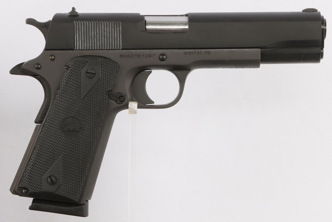 ROCK ISLAND M1911 A1 .45 ACP SEMI AUTO PISTOL NIB: New in box. Model #56424. UPC:4806015564249. Includes an Armscor soft carrying case, a Rock Island Armory soft case, one (1) magazine, a lock, and the owner's manual. FFL required for transfer. No int