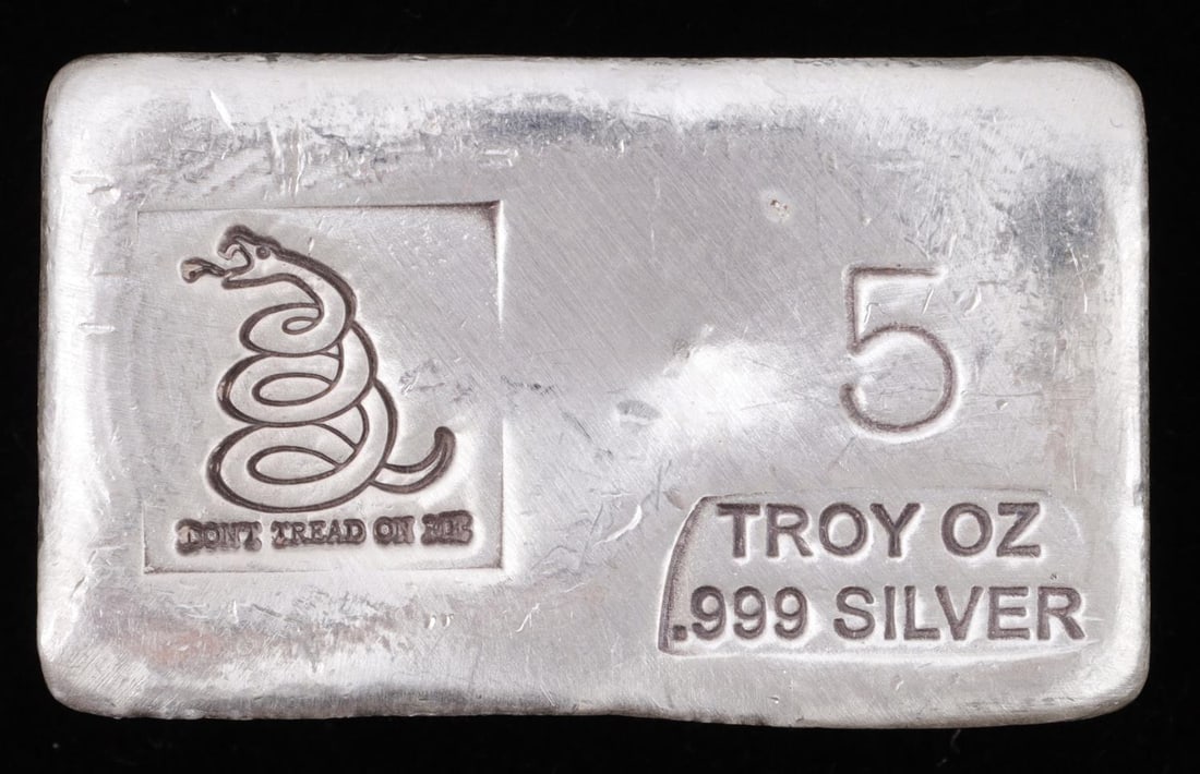 1 SILVER 5 OZT DONT TREAD ON ME INGOT BAR