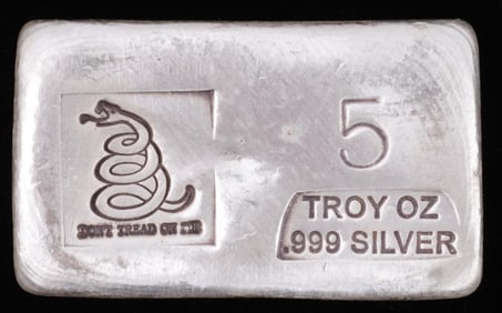 5 OZT DONT TREAD ON ME SILVER BAR INGOT