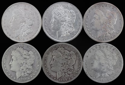 MORGAN SILVER DOLLAR LOT OF 6 BETTER