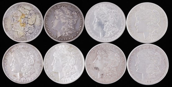 8 MORGAN SILVER DOLLAR COIN LOT