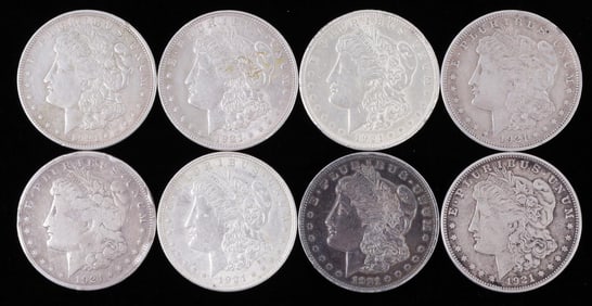 8 MORGAN SILVER DOLLAR COIN LOT
