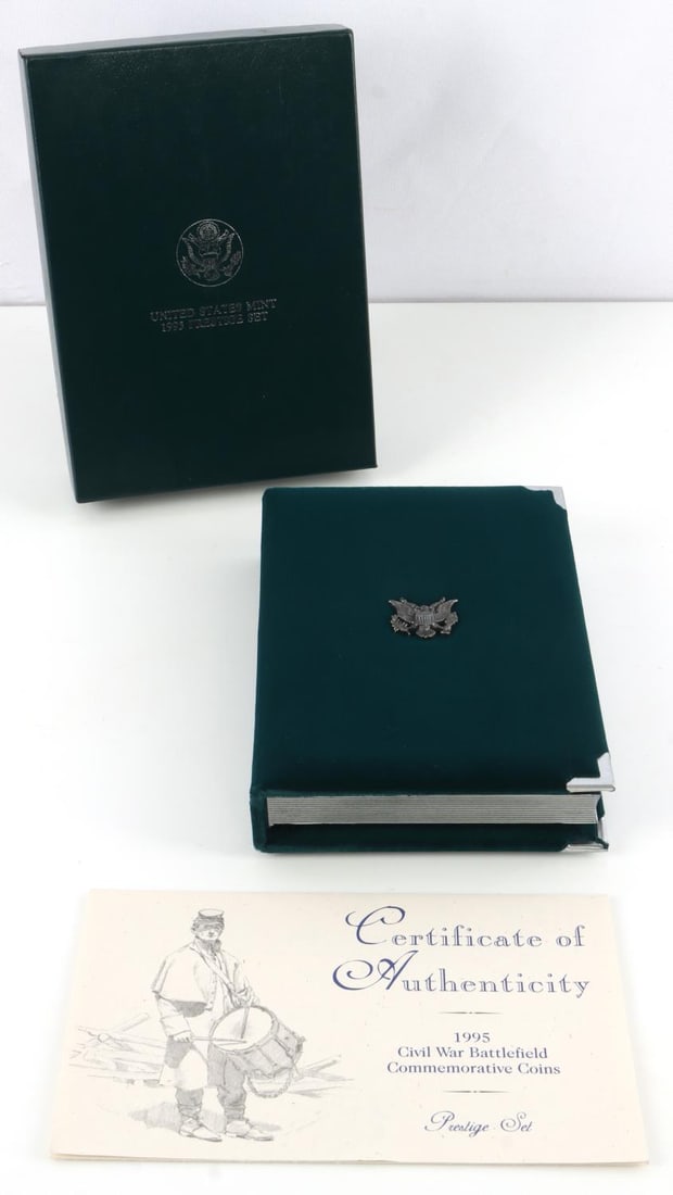 1995 US MINT SILVER PRESTIGE SET CIVIL WAR EDITION: 1995 US Mint 90% Silver Prestige Set with original packaging and certificate of authenticity. Civil War Battlefields Commemorative Edition. As issued by mint.