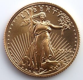2024 1/10 OZT GOLD AMERICAN EAGLE BU COIN
