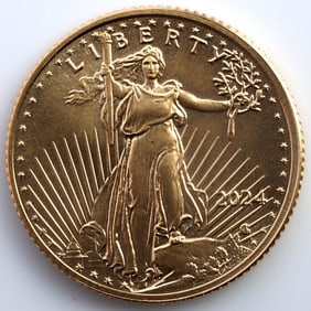 2024 1/10 OZT GOLD AMERICAN EAGLE BU COIN