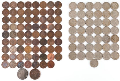INDIAN BUFFALO TYPE LOT OF 110 BETTER
