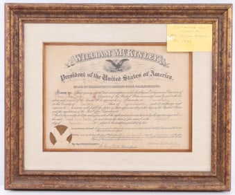 WILLIAM MCKINLEY SIGNED POSTAL APPOINTMENT 1899