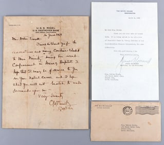JAMES ROOSEVELT & CHESTER NIMITZ SIGNED LETTERS