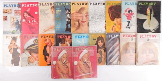LOT 1960'S PLAYBOY COLLECTION 20 ISSUES 1960-1970