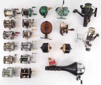 LOT OF 21 VINTAGE CASTING FISHING REELS