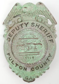 OBSOLETE DEPUTY SHERIFF BADGE FULTON CO GEORGIA GA