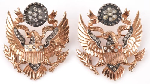 MARCEL BOUCHER WWII SWEETHEART BROOCH PIN SET OF 2