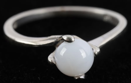 WHITE STAR SAPPHIRE 10K WHITE GOLD RING SZ 6.25