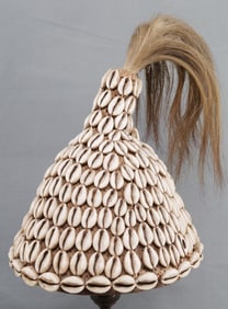 ANTIQUE AFRICAN TRIBAL COWRIE SHELL HEADDRESS