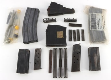 20 VINTAGE RIFLE & PISTOL MAGAZINE & STRIPPER CLIP