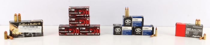 450 ROUNDS OF HANDGUN AMMUNITION 5.7 .380 & .45