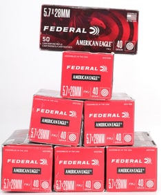 FEDERAL 5.7X28MM FMJ 40 GR AMMUNITION LOT 300 RDS