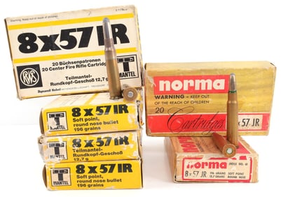 120 ROUNDS OF 8X57IR DRILLING AMMUNITION