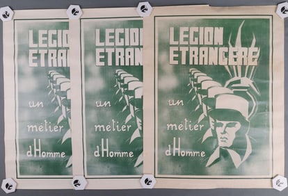 3 FOREIGN LEGION RECRUITMENT POSTER LOT BARDIN