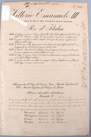 BENITO MUSSOLINI KING EMANUELE III SIGNED DOCUMENT