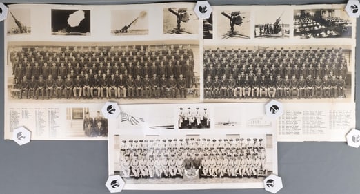 WWII & POSTWAR BATTALION GROUP PHOTO LOT OF 3