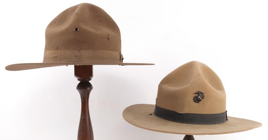 2 USMC MARINE CORP CAMPAIGN HAT LOT
