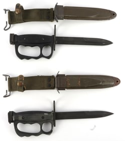 2 VIETNAM WAR US M7 KNUCKLE DUSTER BAYONETS LOT