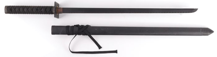 FINE BLACK KATANA & SCABBARD 440 STAINLESS STEEL