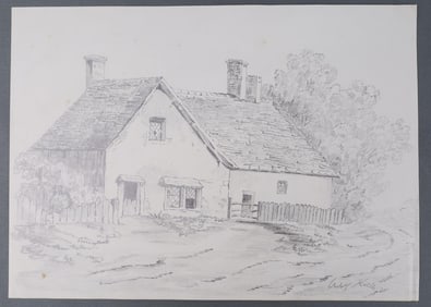 ADOLF HITLER PENCIL SKETCH OF A HOUSE