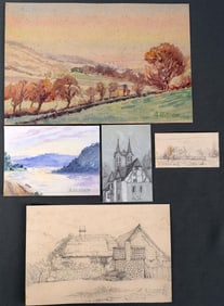 LOT OF 5 WWII GERMAN ADOLF HITLER ARTWORKS