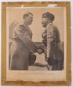 HITLER & MUSSOLINI FIRST MEETING ORIG GERMAN PRINT