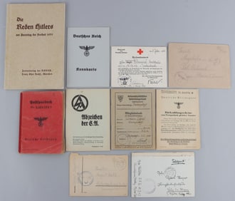 GERMAN THIRD REICH FELDPOST DOCUMENTS W RED CROSS