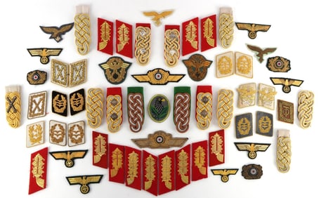 WWII GERMAN COLLAR TABS & SHOULDER BOARD LOT OF 59
