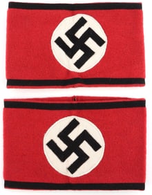 LOT OF 2 WWII GERMAN REICH ALLGEMEINE SS ARMBANDS